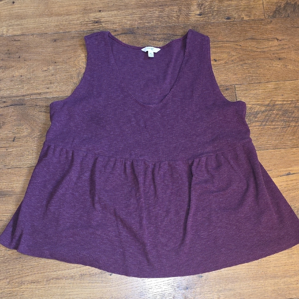 Terra & Sky Plum Peplum Tank Top
